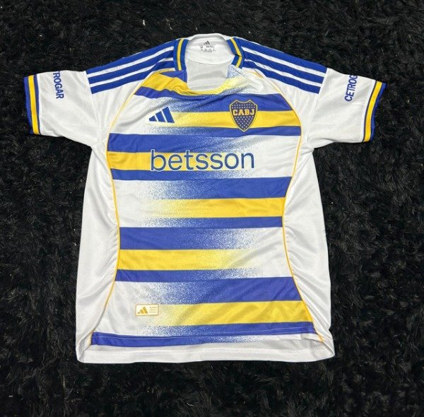 CAMISETA RAYADA BLANCA BOCA JUNIORS